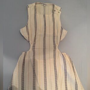 Madewell Striped Cutout Midi Dress
